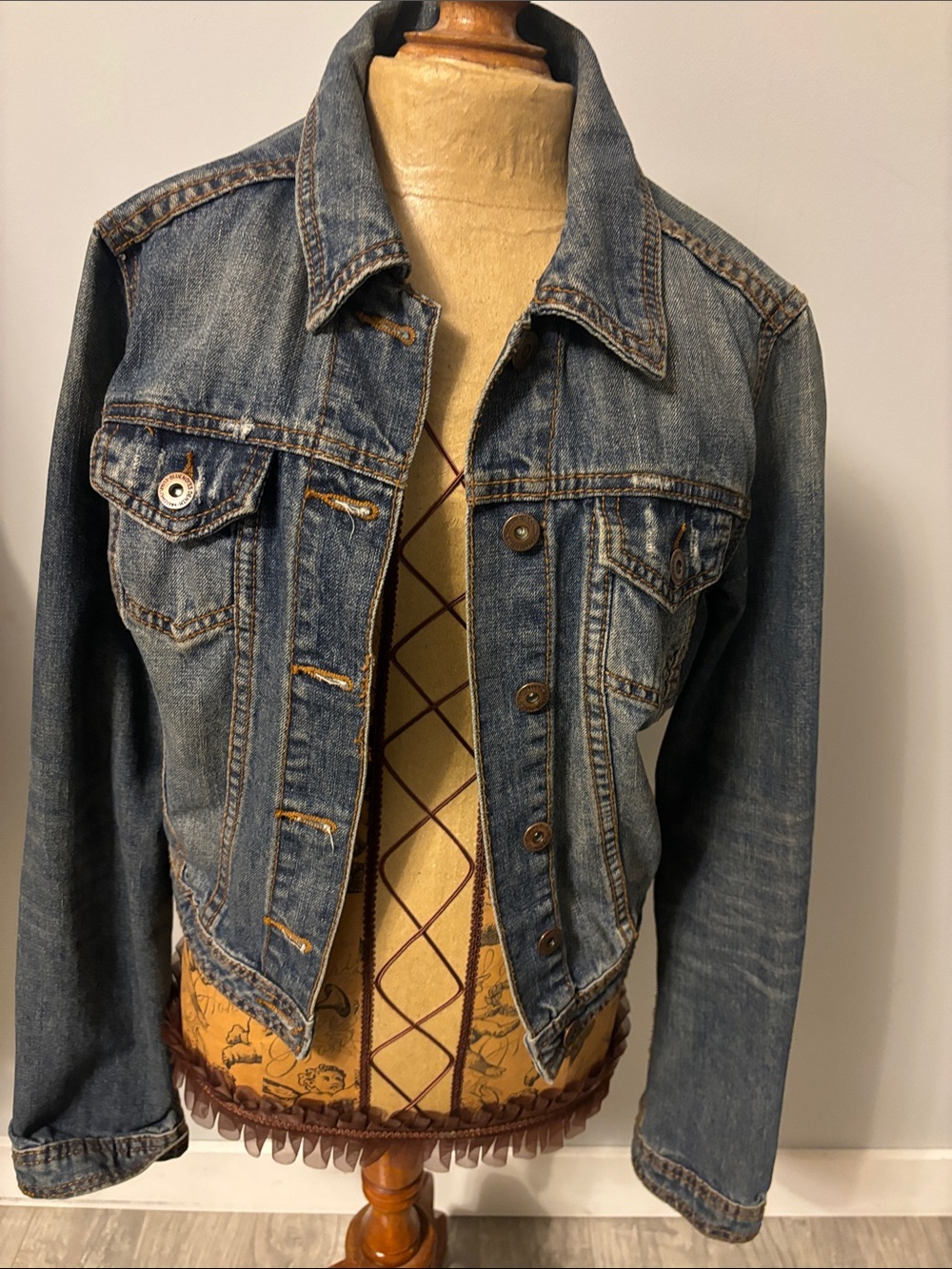 Bluenotes Light Blue Denim Jacket with Tan Stitching Detail
